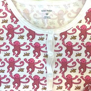 Roller Rabbit Women’s Pink Monkey PJ’s M